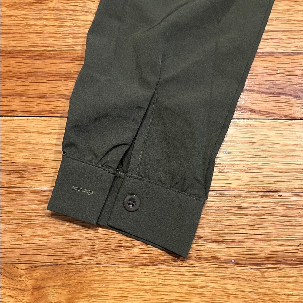 Flowy Elegant Olive Green Maxi Wrap Dress with Tie - Picture 9 of 9